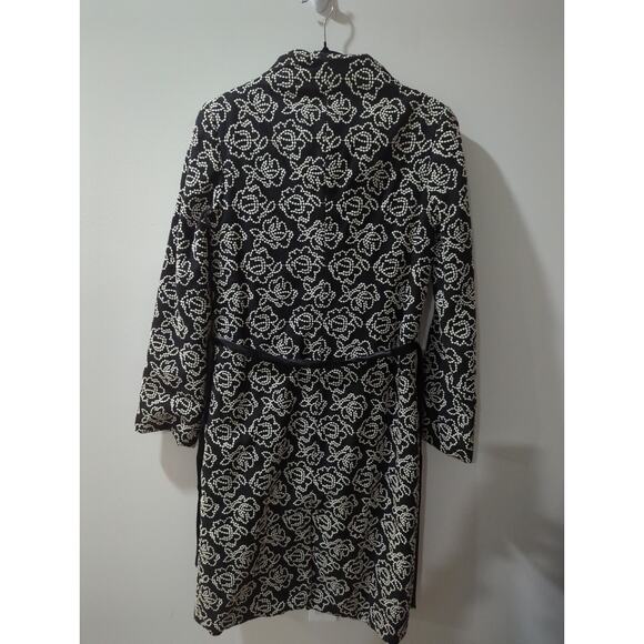 TiBi Black White Embroidered Wool Blend Jacket Coat - Picture 5 of 5